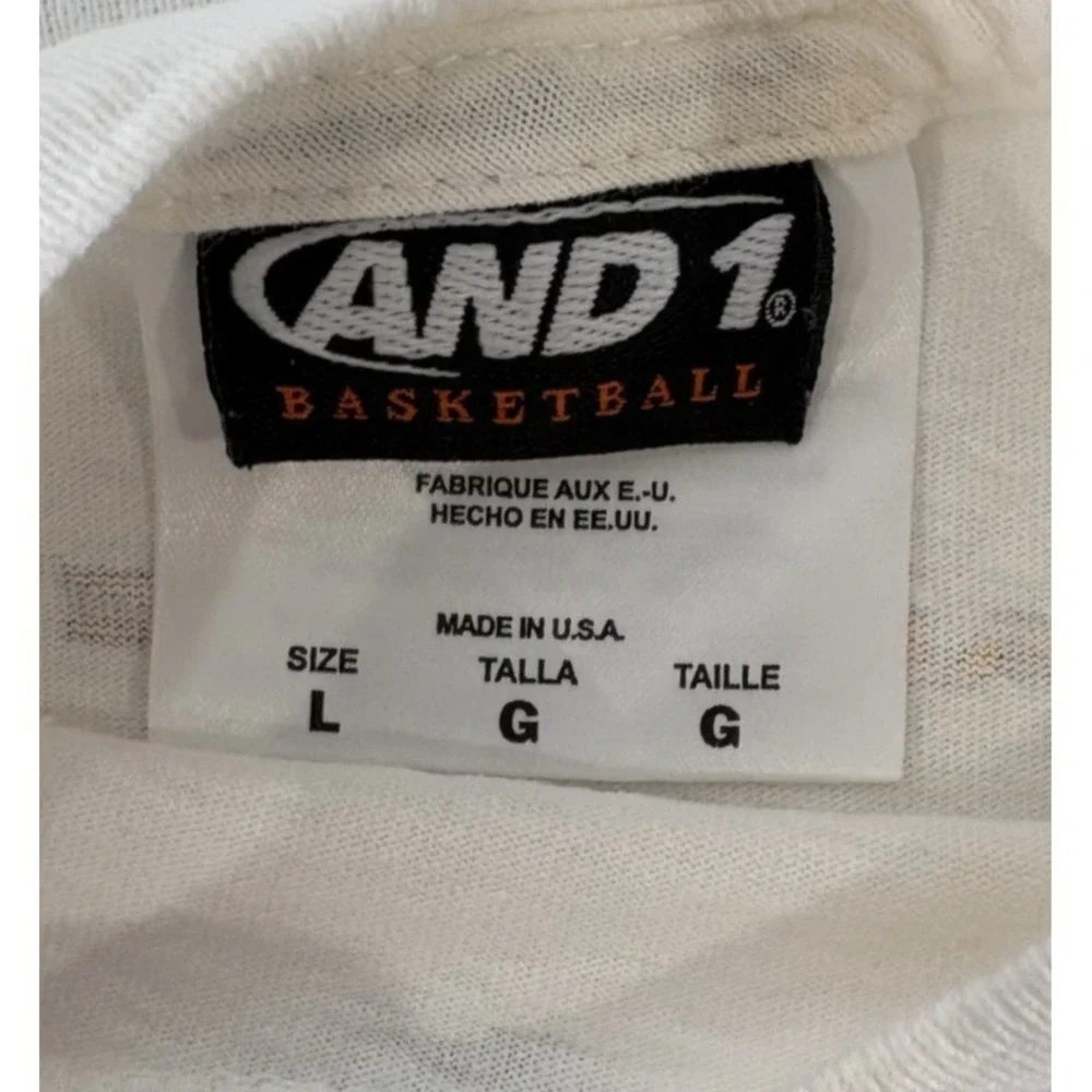 And1 Toddler's Long Sleeve White T-Shirt Size L Basketball Graphic